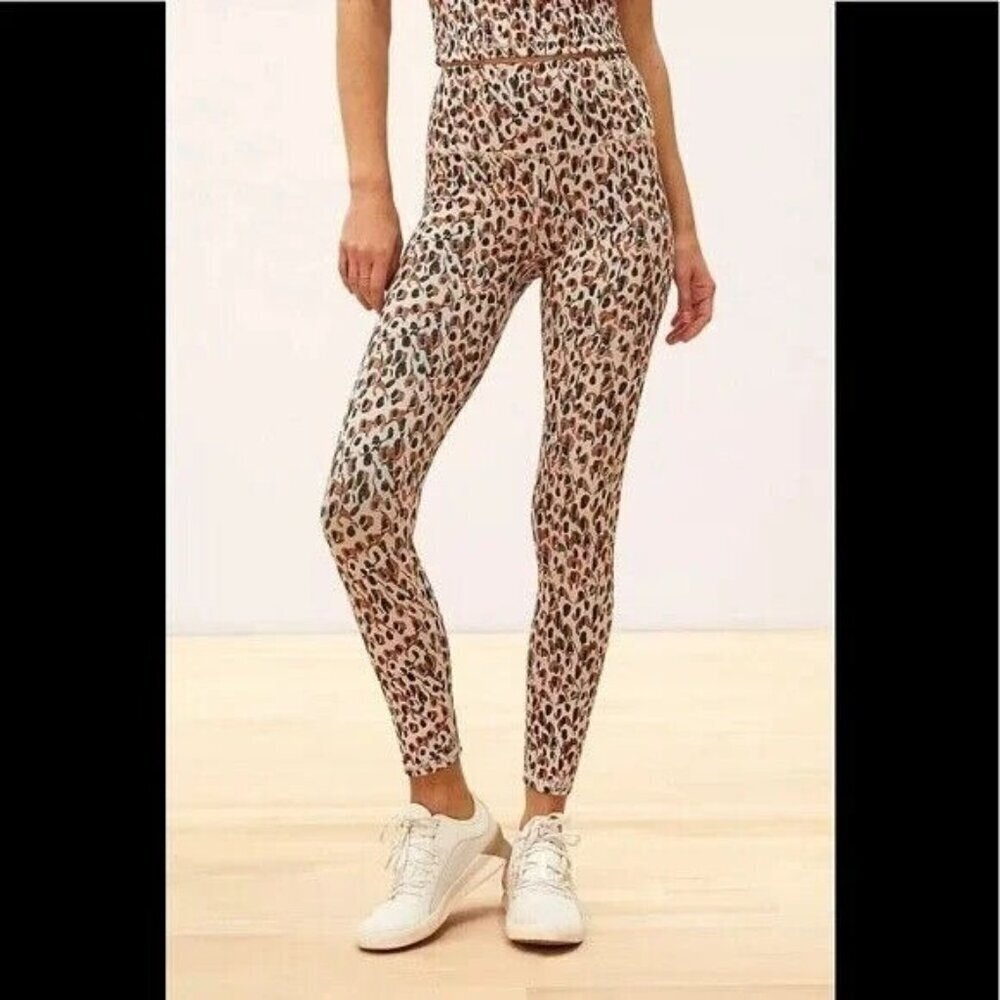 Daily Practice by Anthropologie High-Rise Leggings Leopard Print Tan Stretch XS